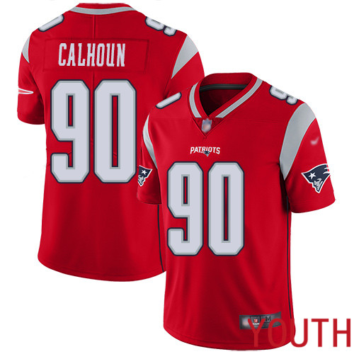 New England Patriots Football #90 Inverted Legend Limited Red Youth Shilique Calhoun NFL Jersey